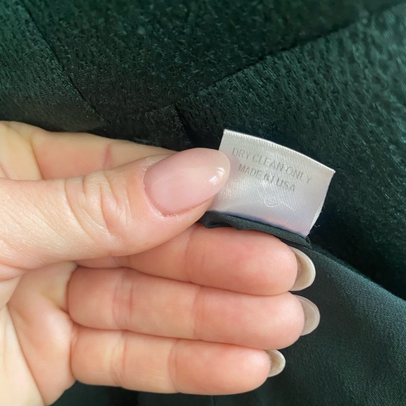 Emerald Virgin Wool & Silk Faux Wrap Peplum Tunic - Picture 11 of 11